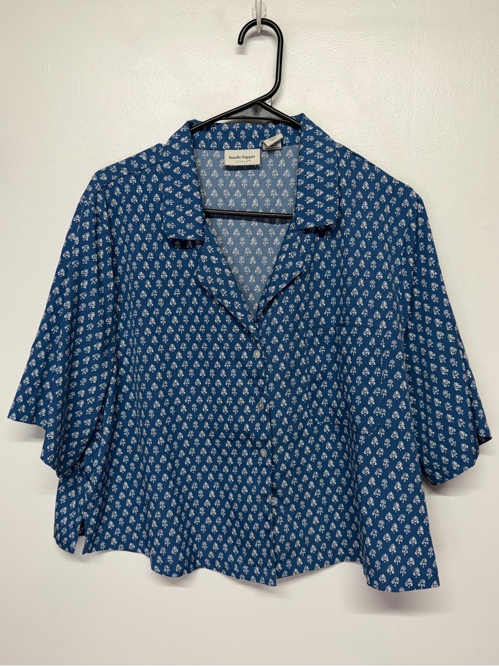 Haute Hippie Blue Printed Button-Down Shirt